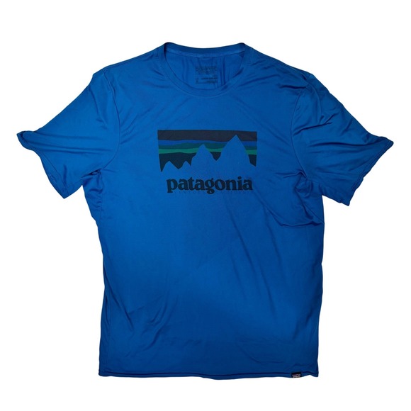 Patagonia Other - Patagonia Mens Capilene Daily Graphic T-Shirt Blue Fitz Roy Logo Size M